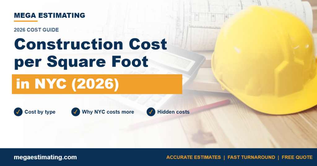 Construction cost per square foot in NYC 2026 guide - Mega Estimating